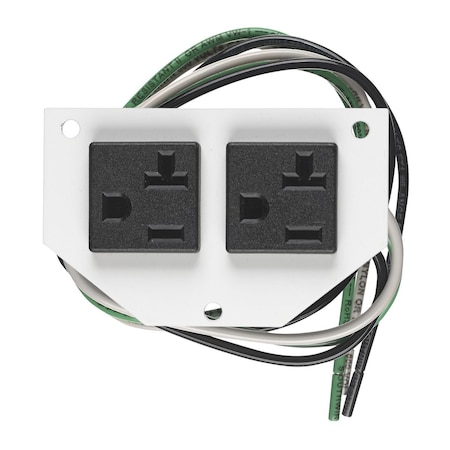 Hubbell Wiring Device-Kellems Recessed 10" Series, Sub Plate, 1/2 Perimeter, PreWired Duplex, 24" Leads S1R10PSPZ